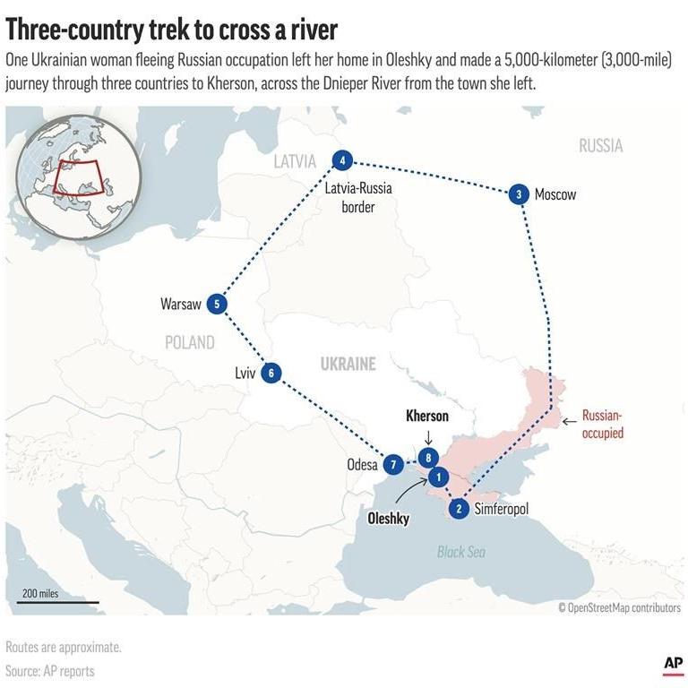 Desperate Ukrainians take long and uncertain journey to escape Russian occupation